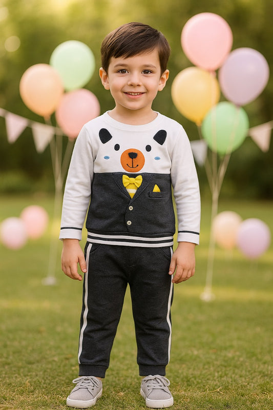 Wish Karo Baby Boys T-Shirt and Pant Clothing Set For Boys-(bt505gry)