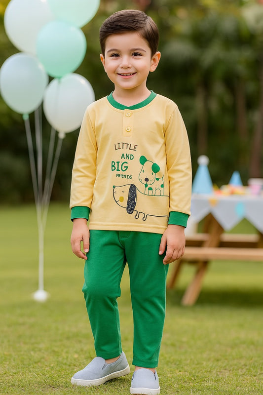 Girls and Boys Printed Top and Bottom Set