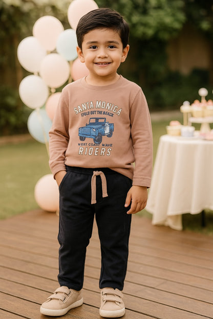 Boys Printed T-Shirt and Pant Clothing Set