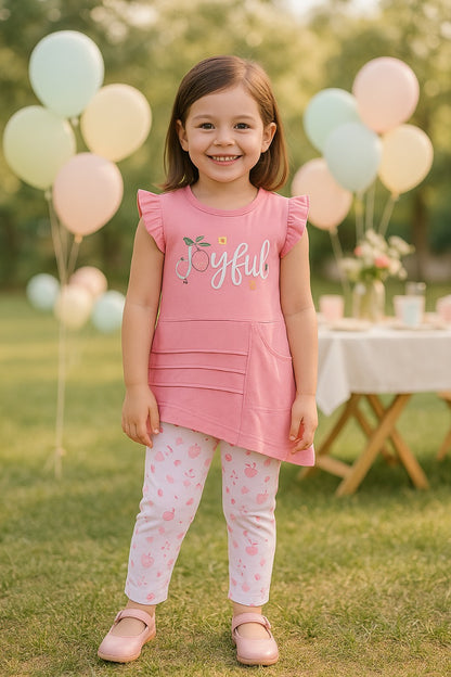 Girls Floral Printed Top and Pant