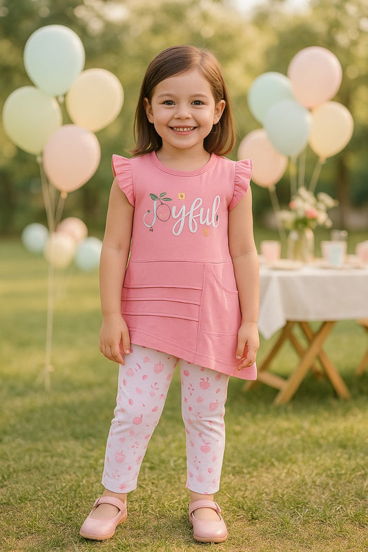 Girls Floral Printed Top and Pant