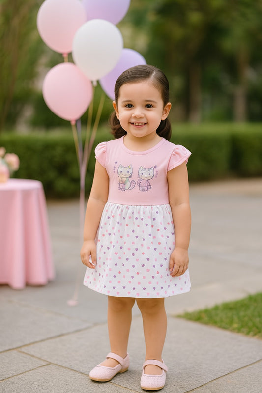 Girls Polka Dot Print A-Line dress