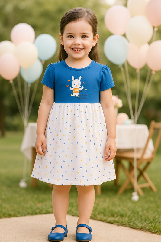 Girls Polka Dot Print A-Line dress