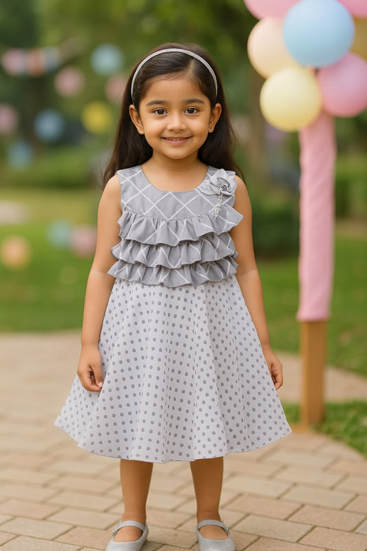 Baby Girls Dress Frock-fe2813gry