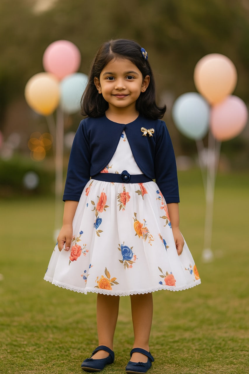 Wish Karo baby girls partywear frocks dress for girls fe3004whtJKTNBS