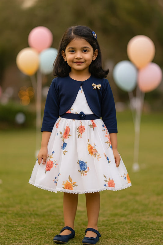 Wish Karo baby girls partywear frocks dress for girls fe3004whtJKTNBS