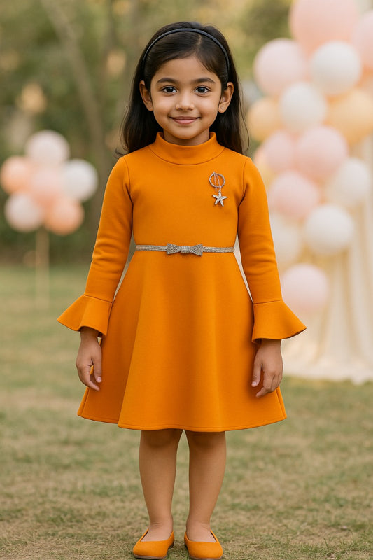 Baby Girls' Knee Length Dress (fe2698org)