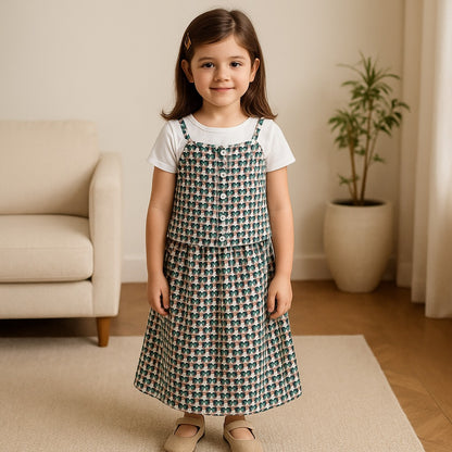 Girls Printed Short Sleeve T-Shirt and Dress