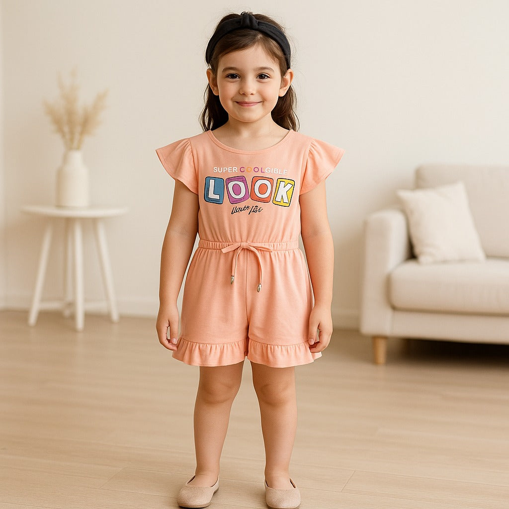 Girls Printed Cap Sleeve Fit and Flare Dress
