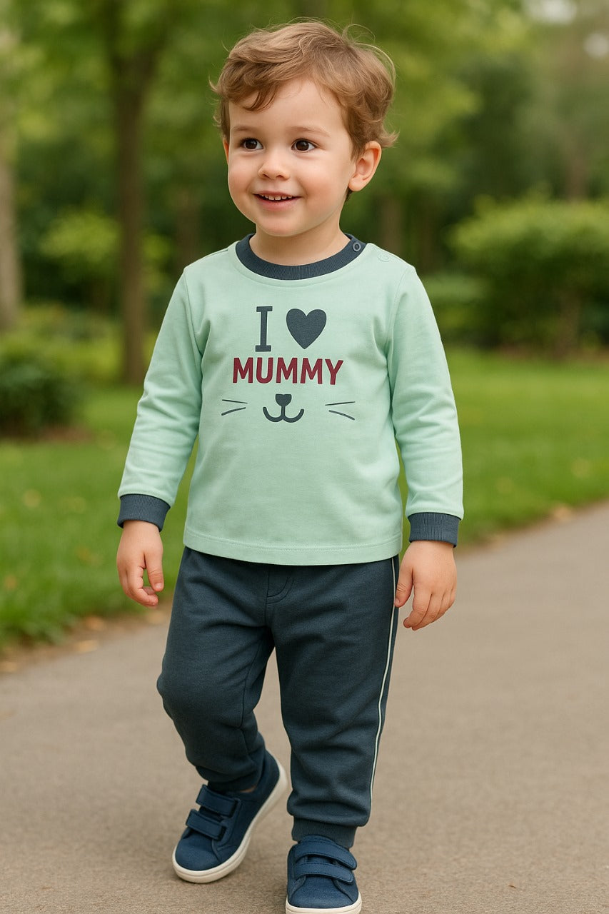 Boys Printed T-Shirt and Pant Clothing Set