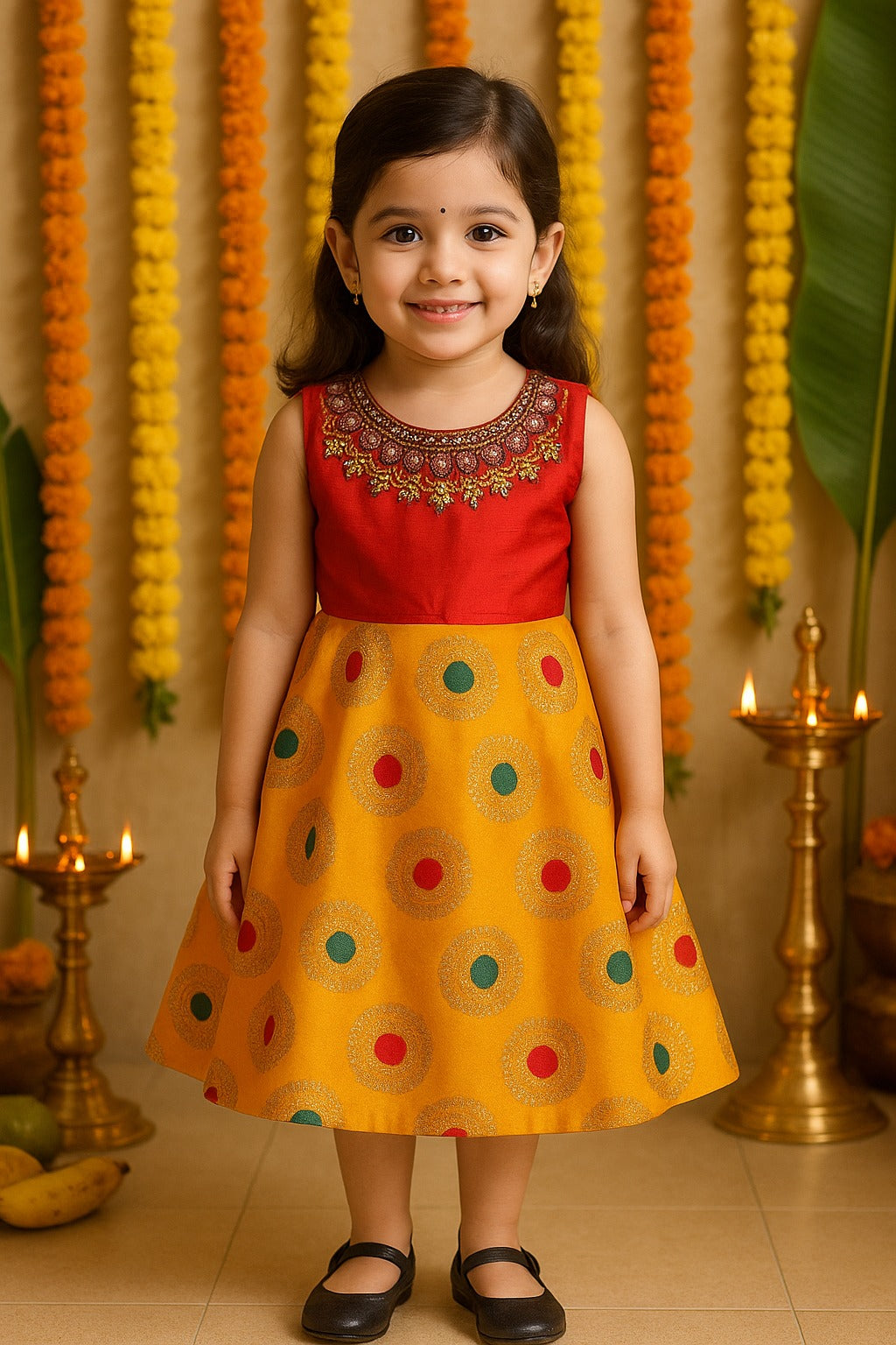 Baby Girls Embellished Ethnic Frocks Dress