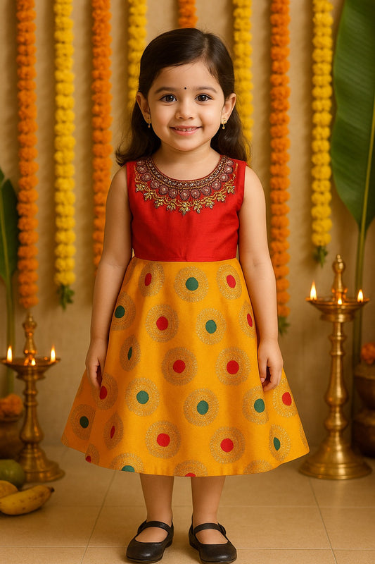 Baby Girls Embellished Ethnic Frocks Dress