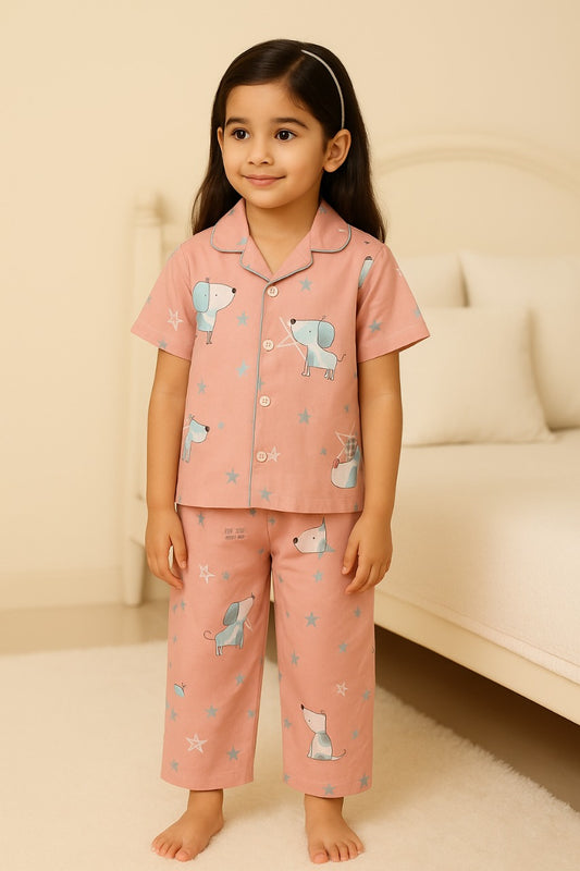 Unisex Printed Top and Bottom Pyjamas Night Dress
