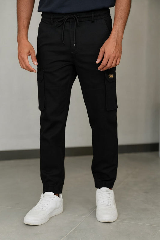 Men’s Cotton Cargo Pants | Comfortable Casual Wear with Multi Utility Pockets | Elastic Waist & Cuffed Jogger Fit - Wish