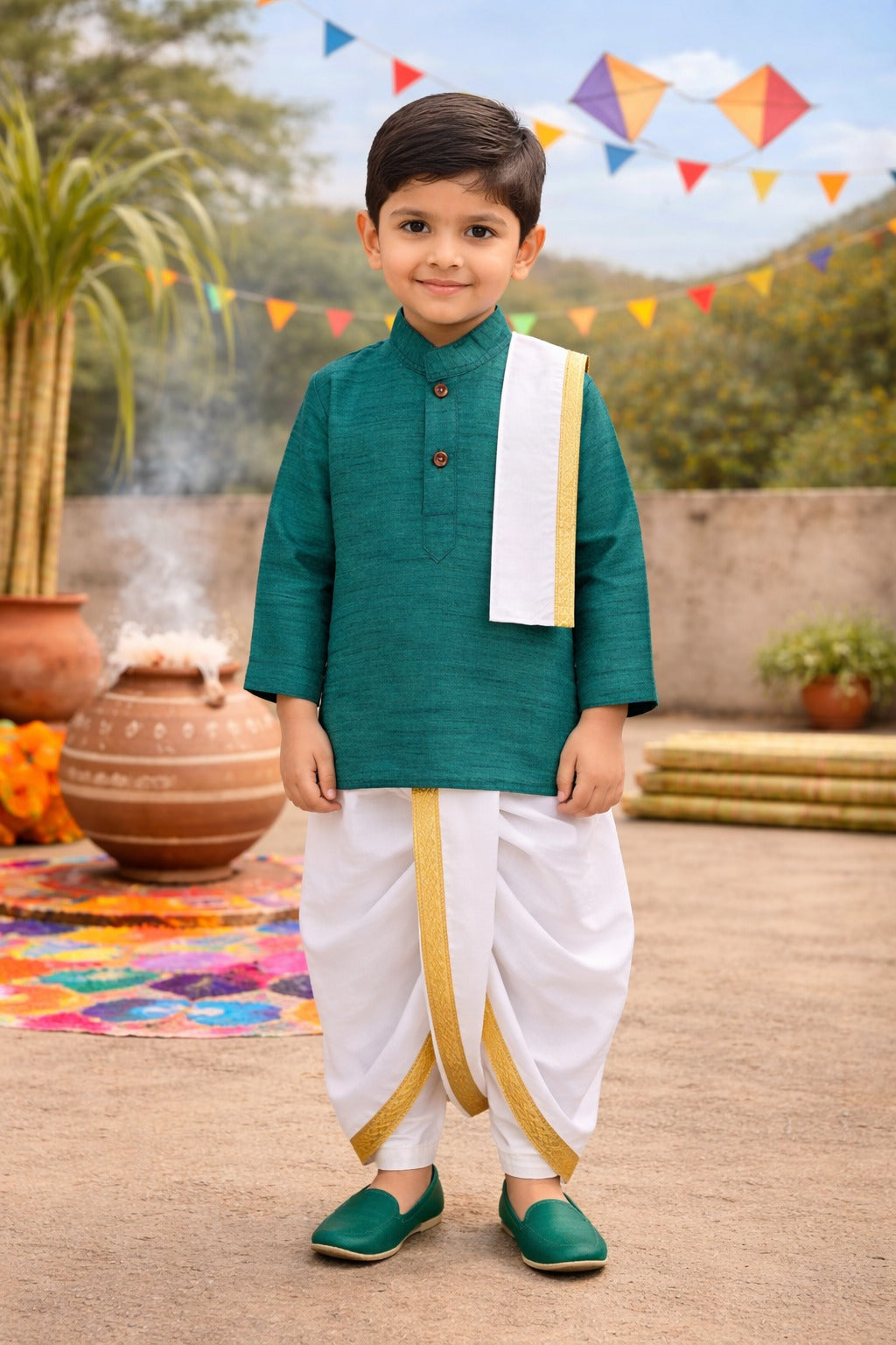Boys Traditional Kurta & Dhoti Set