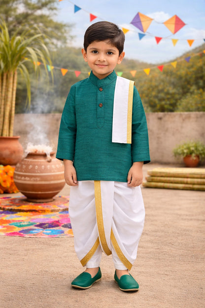 Boys Traditional Kurta & Dhoti Set