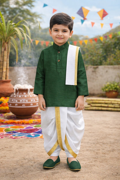 Boys Traditional Kurta & Dhoti Set