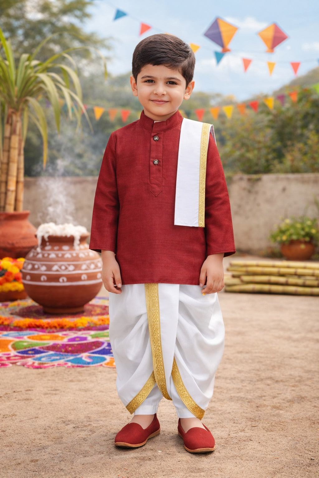 Boys Traditional Kurta & Dhoti Set