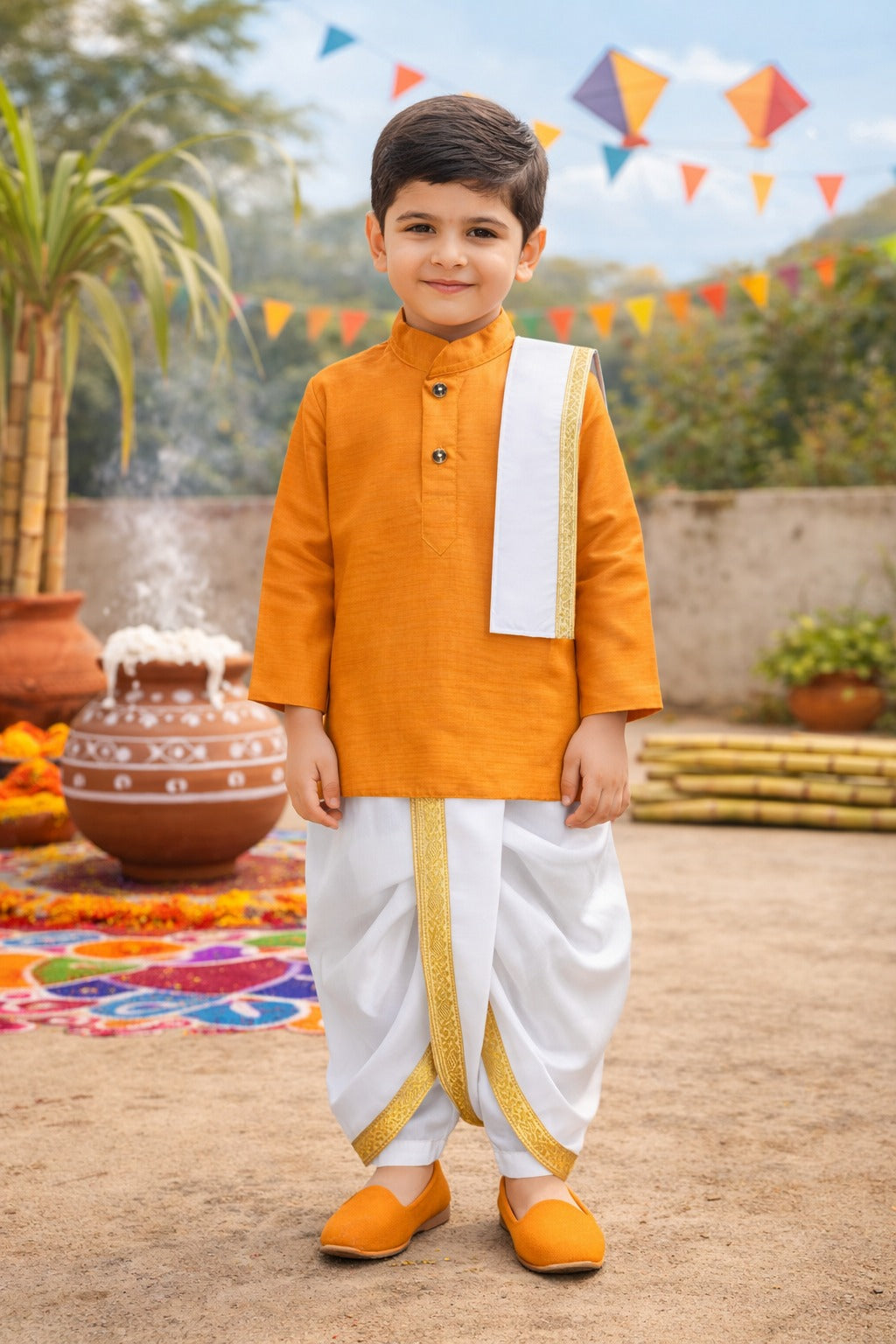 Boys Traditional Kurta & Dhoti Set