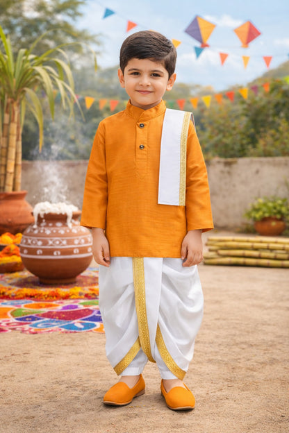 Boys Traditional Kurta & Dhoti Set