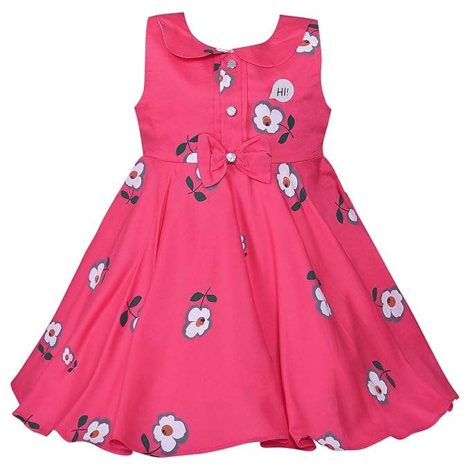 Girls Yellow Floral Peter Pan Collar Dress