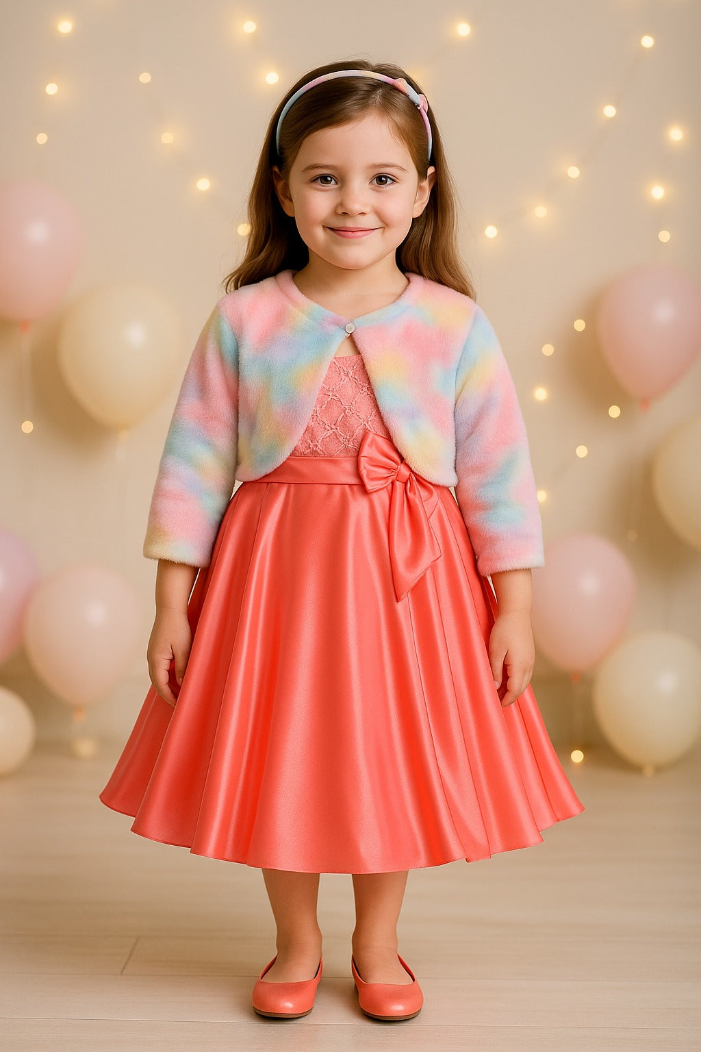 Wish Karo Baby Girls Partywear Frocks Dress With Jacket