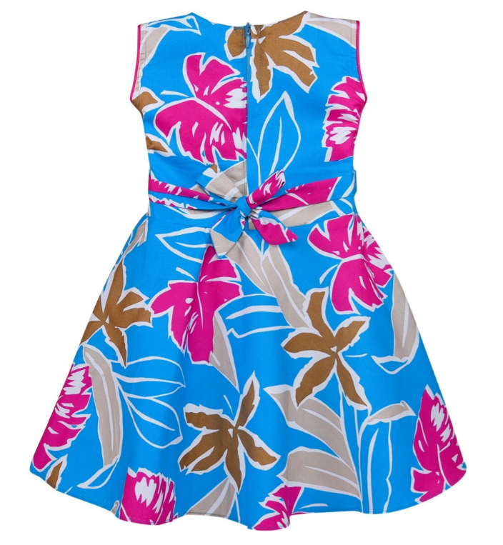 Girls Pure Cotton Printed Summer Casual Dress