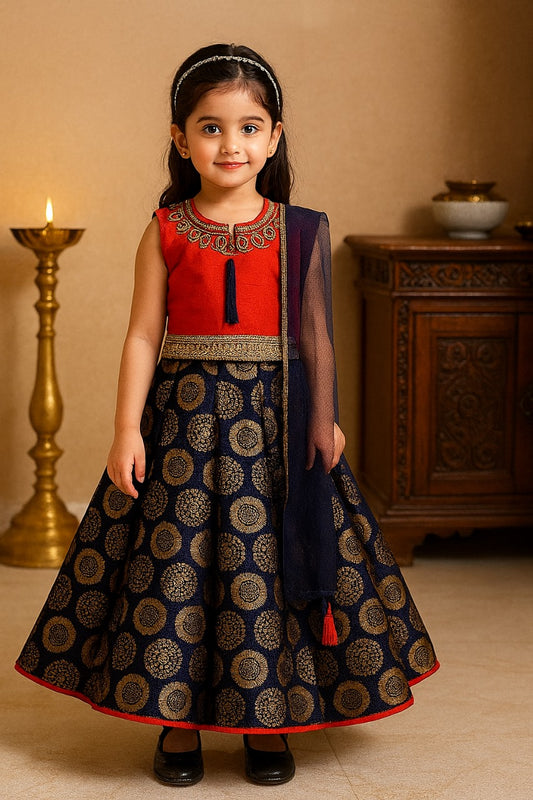 Girl's Stitched Ghaghara Choli