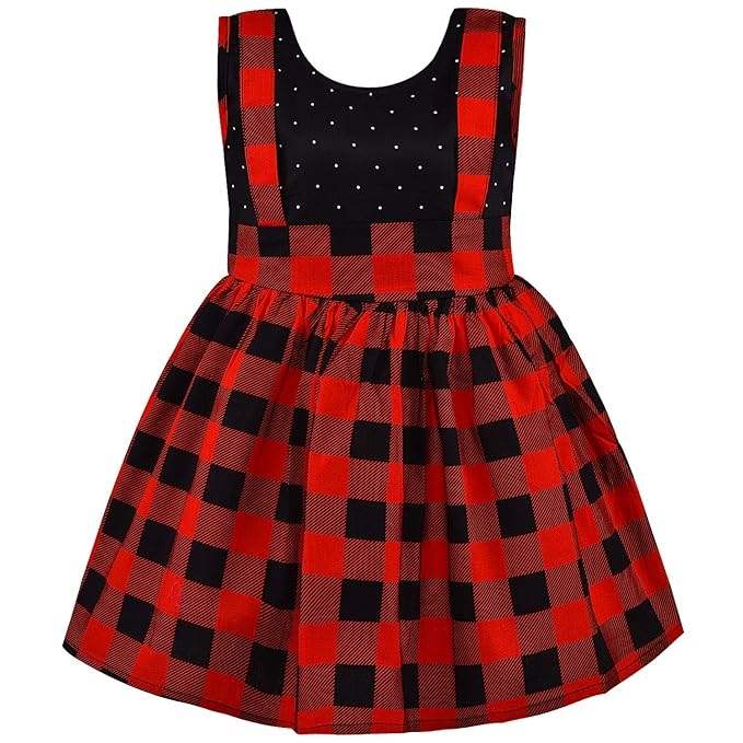 Girls Checkered Cotton Summer Casual Dress