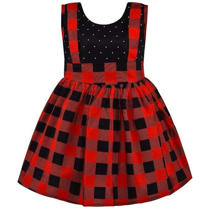 Girls Checkered Cotton Summer Casual Dress