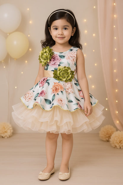 Wish Karo Baby Girls Dress Birthday Frocks for Girls - Satin - (fe2729grn)