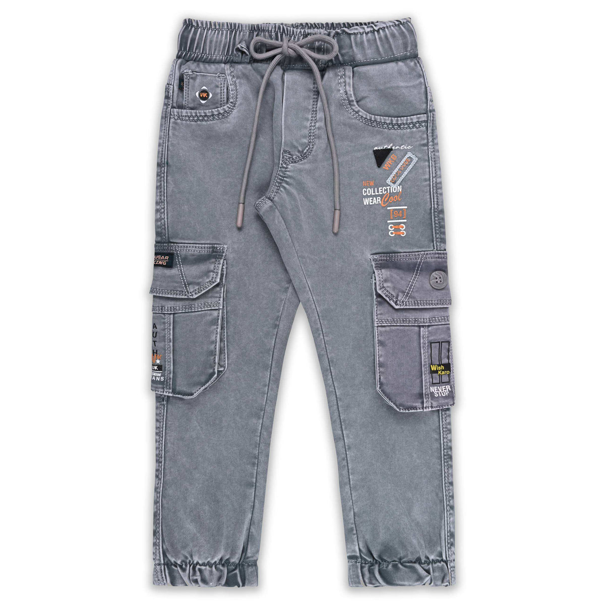 Boys Denim Cargo Jogger Jeans with Side Pockets