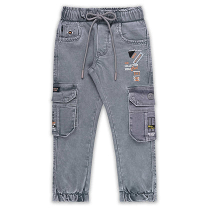 Boys Denim Cargo Jogger Jeans with Side Pockets