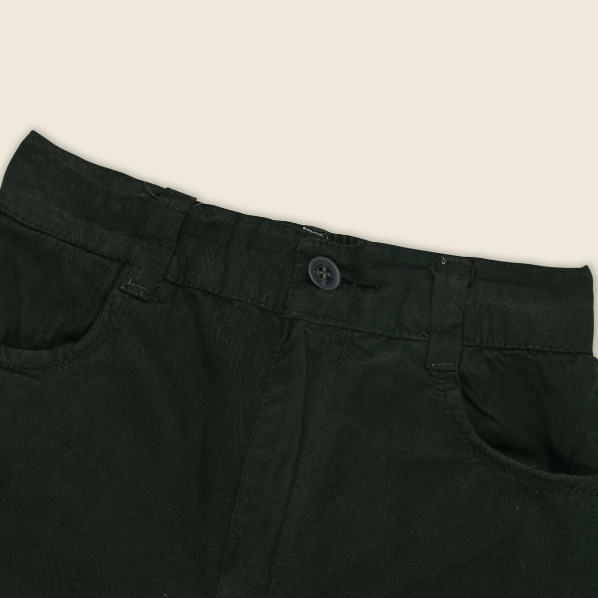 Boys Cotton Denim Cargo Shorts with Button Closure & Utility Pockets