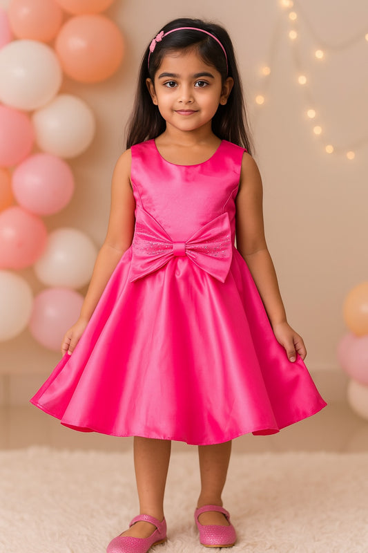 Girls A-line Sleeveless Satin dress