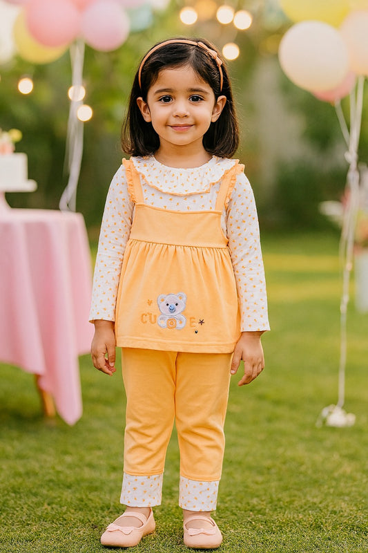 Girls Applique Top and Pant Summer Set