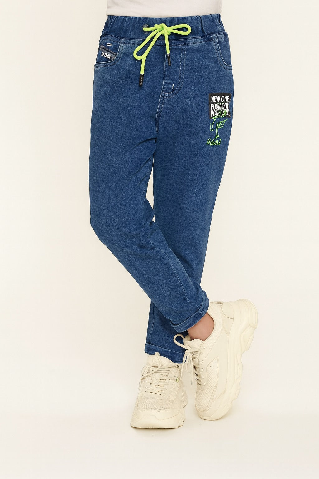 Boys Cotton Elastic Casual Trouser