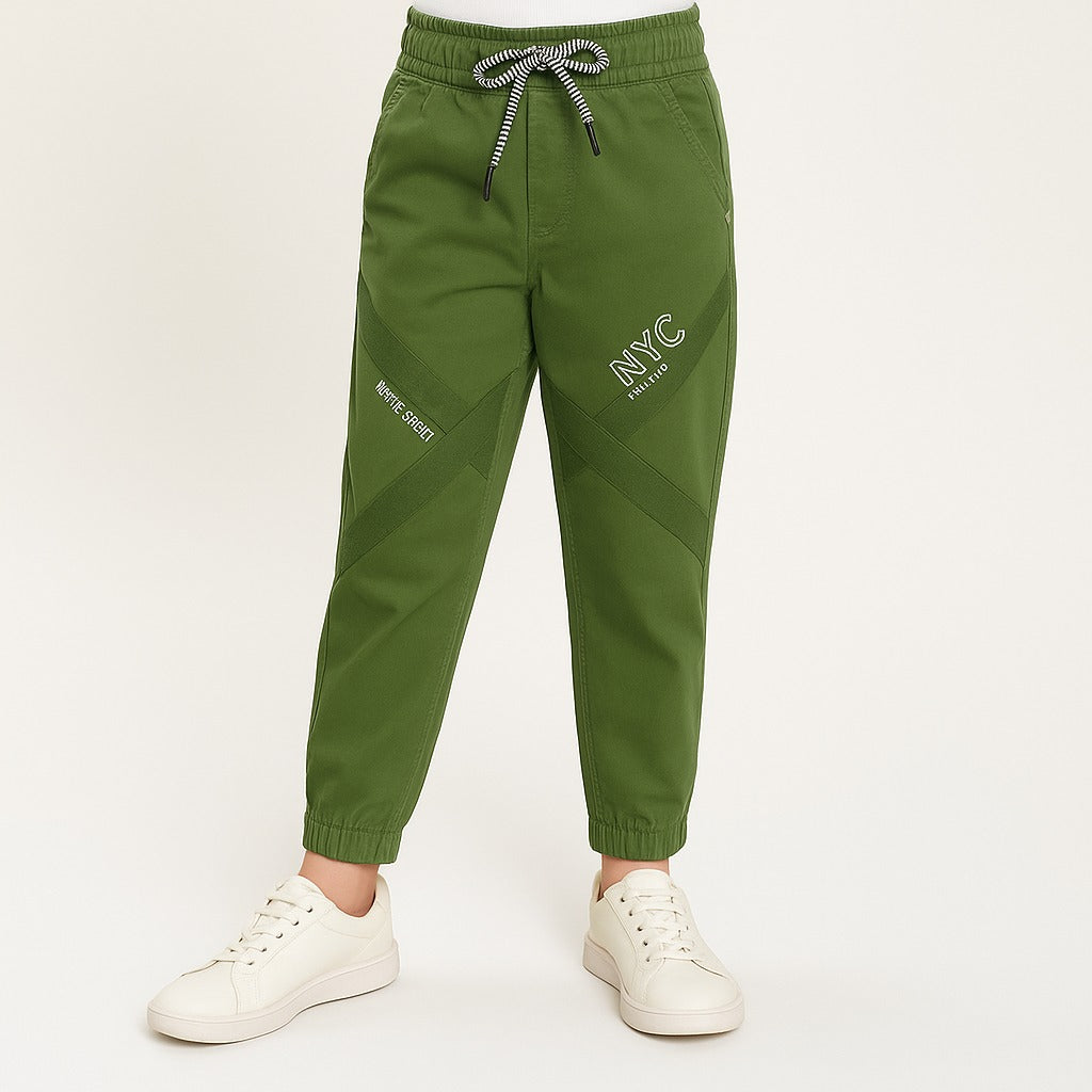 Boys Cotton Elastic Casual Trouser
