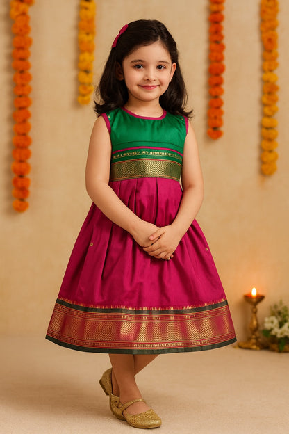 Girls Traditional Border Ethnic Dress