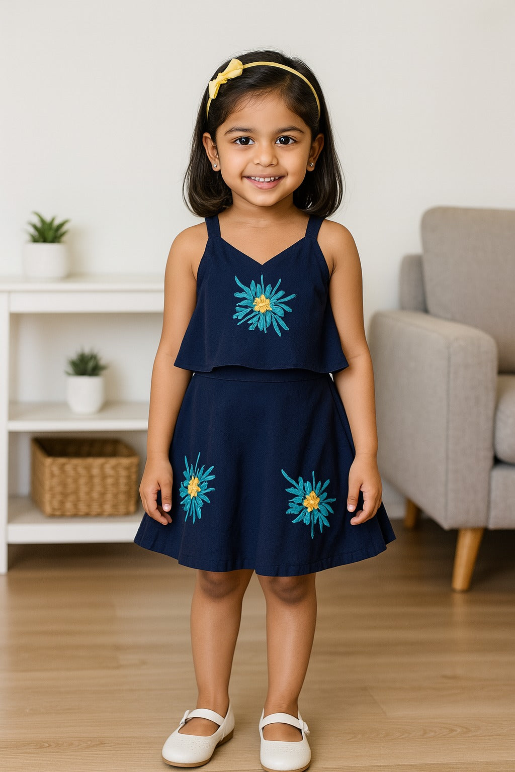 Girls A-line Strap Neck dress