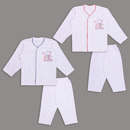 Baby Hosiery Nightwear Set (Shirt & Pyjama) with Cute Print – Pack of 2