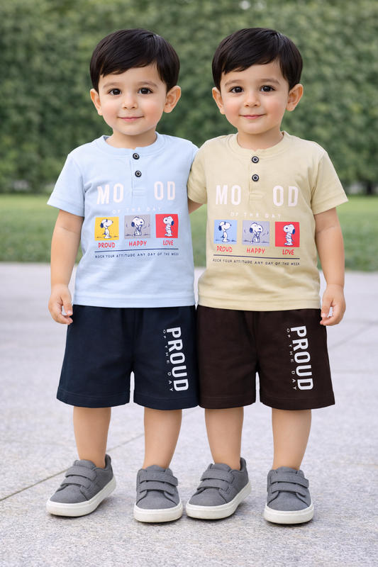 Kids Unisex Hosiery Cotton T-Shirt & Shorts Set