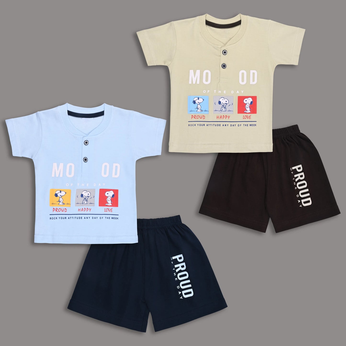 Kids Unisex Hosiery Cotton T-Shirt & Shorts Set