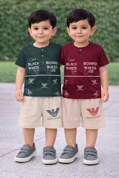 Kids Unisex Hosiery Cotton T-Shirt & Shorts Set