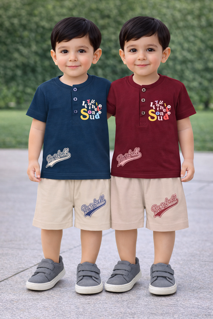 Kids Unisex Hosiery Cotton T-Shirt & Shorts Set