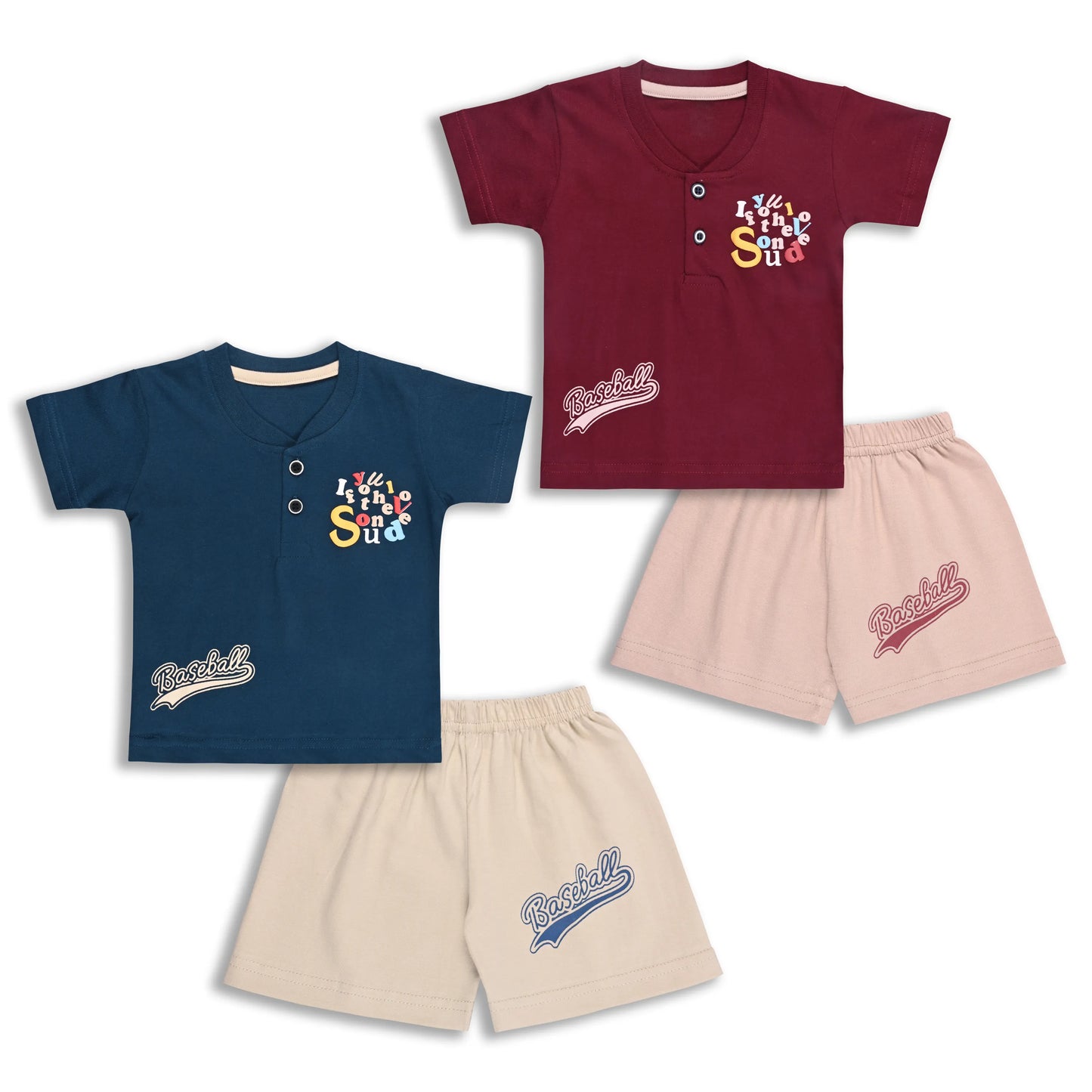 Kids Unisex Hosiery Cotton T-Shirt & Shorts Set