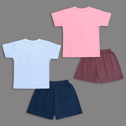 Kids Unisex Hosiery Cotton T-Shirt & Shorts Set