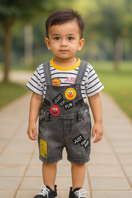 Wish Karo Unisex Dungaree Dress for Baby Boys-Baby Girls-(bt31y)