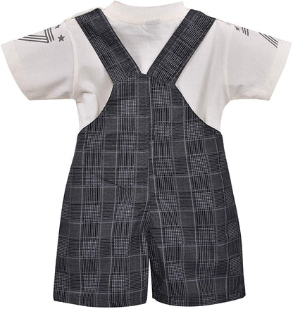Wish Karo Baby Boys Dungaree Dress For Kids-(bt47gry)
