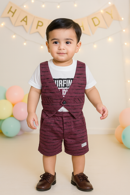 Wish Karo Baby Boys T-Shirt And Short For Boys-(bt507ppl)